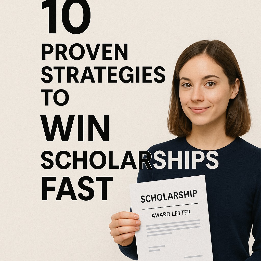 Young woman holding a scholarship award letter, representing success through scholarship winning strategies