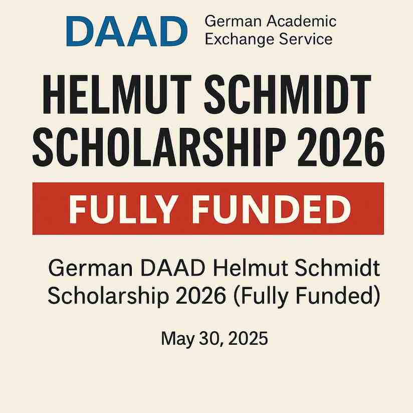 DAAD Helmut Schmidt Scholarship 2026 - Fully Funded Master’s Degree in Germany