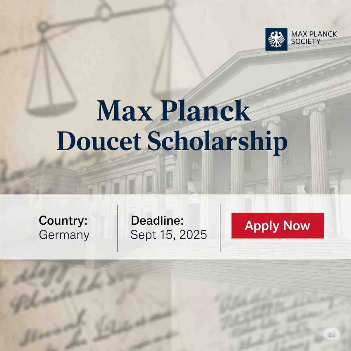 Max Planck Doucet Scholarship 2026 in Germany for legal researchers – fully funded