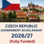 Czech Republic Government Scholarship 2026/27 – Fully Funded Master's and PhD Program in Europe